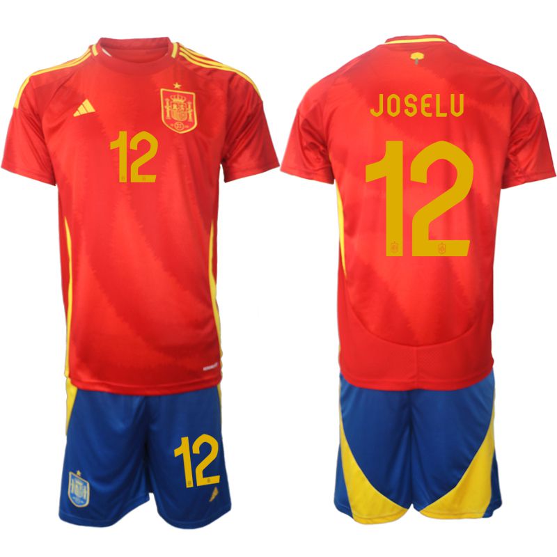 Men 2024-2025 Season Spain home red #12 Soccer Jersey